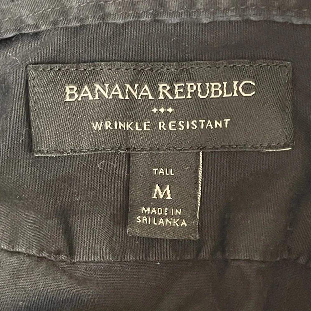 Banana Republic Men's Black Extra Slim Button Down Shirt Size Medium Tall